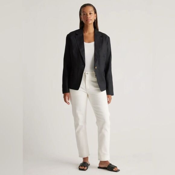Quince 100% European Linen Structured Blazer Sz S - Picture 1 of 9